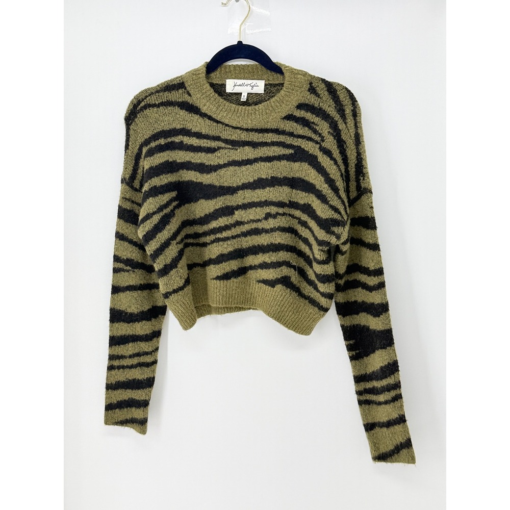 Animal Print Y2K Cropped Sweater Size S Indie Sleaze Grunge Mob Wife Going Out